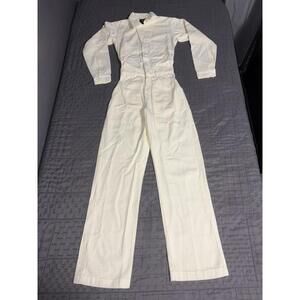 Big Bud Press Everyday Jumpsuit Womens XXS white Coverall Boilersuit Long Sleeve